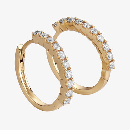 Shiny Hoop Twenty-Diamond Jewelry Earrings